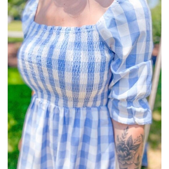 Skies Are Blue Dresses & Skirts - Skies are blue dress womens size small dress gingham dress blue and white NEW